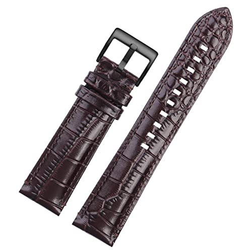 AMSOH Genuine Leather Bracelet Is Suitable For Armani AR2447/1981/1973/60028 Watchband With Waterproof Gang Shout Male 22mm (Color : Brown black, Size : 22mm)