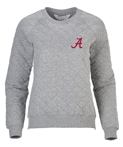 boxercraft Women's University of Alabama Quilted Crew, Oxford, L, Grey