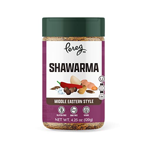 Pereg Shawarma Spice Seasoning (4.25 Oz) - Spice Rub for Meat, Beef, Gyro & Poultry – Grill Flavor – Middle Eastern Spice Mix - Mediterranean - Non-GMO & Vegan