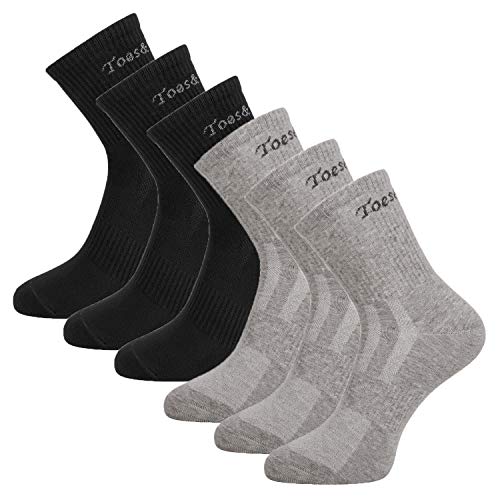 Toes&Feet Men's 6-Pack Mixed Anti-Odor Quick-Dry Quarter Crew Athletic Socks