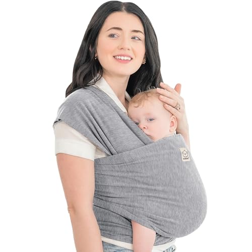 KeaBabies Baby Wrap Carrier - All in 1 Original Breathable Baby Sling, Lightweight,Hands Free Baby Carrier Sling, Baby Carrier Wrap, Baby Carriers for Newborn, Infant,Baby Wraps Carrier (Classic Gray)