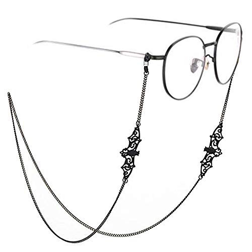 monochef Women Men Glasses Chains Sunglass Eyeglass Necklace Eyewear Reading Glasses Retainer Strap Holder lanyards Black Bat