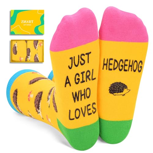 Zmart Hedgehog Gifts for Hedgehog Lovers, Novelty Hedgehog Socks Women Girls Mushroom Funny Fun Crazy Silly Socks