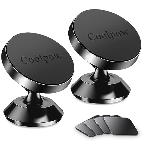 【2-Pack】Magnetic Phone Holder for car, [Strong Magnet] Magnetic Phone Mount for Car [4 Plate] iPhone Magnetic car Phone Holder Mount for Cell Phone [360° Rotation] Phone Holders for Your Car Magnetic