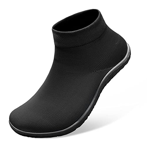 SKASO Sock Shoes Minimalist Barefoot Shoes for Women Slip on Lightweight Comfortable for Gym Swimming Running Black Women Size 7-8