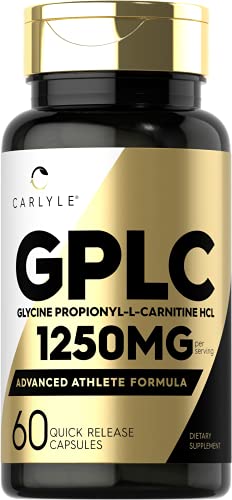 Carlyle GPLC Supplement 1250mg | 60 Capsules | Glycine Propionyl-L-Carnitine | Advanced Athlete Formula | Non-GMO, Gluten Free