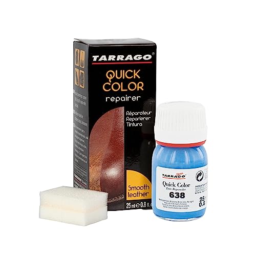 Tarrago Quick Color Dye Leather and Canvas Repair - 25 ml Leather Shoe Dye for Dyeing of Leather Footwear, Bags, Shoes, Jackets, Purses & More - Baby Blue #638