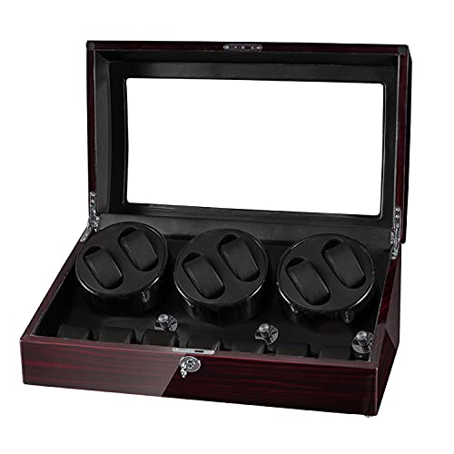 JQUEEN Watch Winder for Automatic Watches,Watch Winders 6 with 7 Storages,Quiet Japanese Motors with Soft and Flexible Watch Pillows