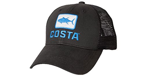 Costa Del Mar Trucker Hat, Black + Black, One Size US