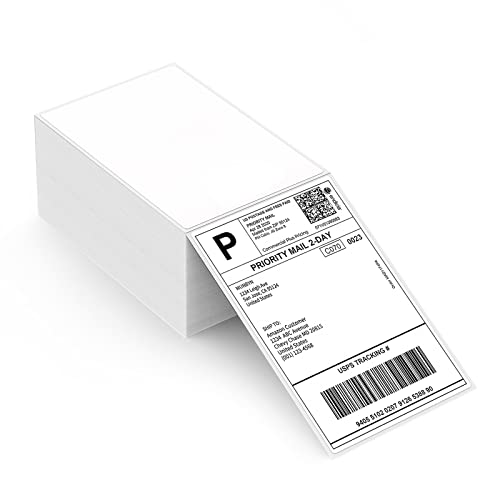 MUNBYN Thermal Direct Shipping Label (Pack of 500 4x6 Per Fanfold Labels) - Commercial Grade
