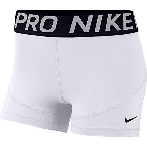 Nike Women's Pro 3' Training Short (White/Black/Black, Small)