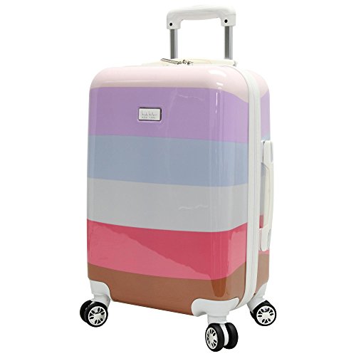 NICOLE MILLER New York Rainbow Luggage Collection - 24 Inch (ABS+PC) Hardside Mid-size Checked Suitcase - Durable Lightweight Bag with 8-Rolling Spinner Wheels (Rainbow Lavender)…