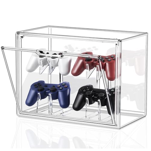 starogegc Upgrade Controller Holder & Headset Holder, Headphone Stand for Desk, Acrylic Display Case and Stand for Xbox, PS5, PS4, PS3, Switch Pro and Almost All Controller/Headphones