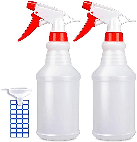 JohnBee Empty Spray Bottles (16oz/2Pack) - Adjustable Spray Bottles for Cleaning Solutions - No Leak and Clog - HDPE spray bottle For Plants, Pet, Vinegar, BBQ, and Rubbing Alcohol