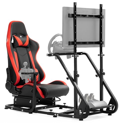 Dardoo G923 Racing Simulator Cockpit with Monitor Mount Fits for Logitech/Thrustmaster/PS4/PC G25 G27 G29 G920 T150,Steering Wheel Stand with Ergonomic Seat,Without Wheel,Pedal,Shift and Monitor