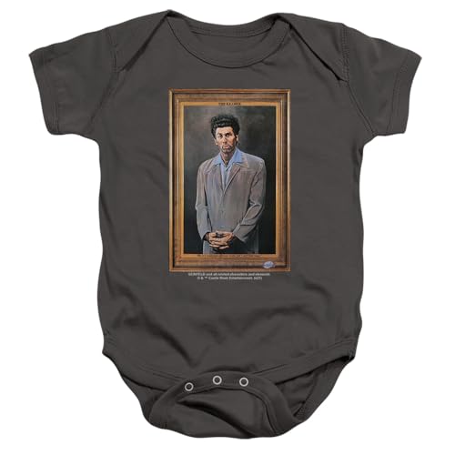 Seinfeld Kramer Portrait Unisex Infant Snap Suit for Baby (6 Months) Charcoal