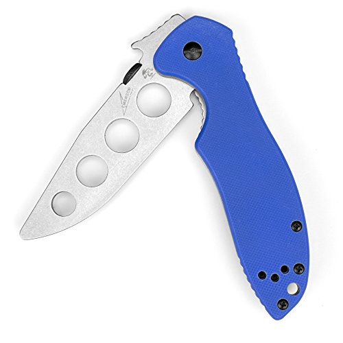 Kershaw Emerson’s E-Train Pocket Knife (6034TRAINER) Specially Designed Unsharpened 3.2” Blade and Patented Wave Shape Opening Feature Helps New Users Develop Skill, Precision and Tactical Confidence,Blue