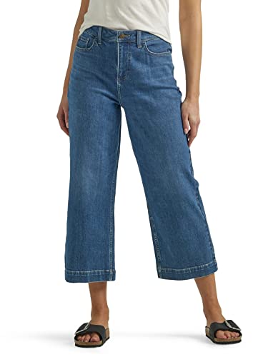 Lee Women's Legendary High Rise Wide Leg Crop Jean Shadow Veil 14