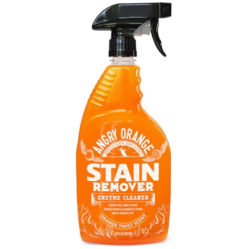 Angry Orange Stain Remover - 32oz Enzyme Pet Cleaner - Dog & Cat Urine Destroyer and Stain Remover - Citrus Spray Cleaning Solution - Puppy Supplies