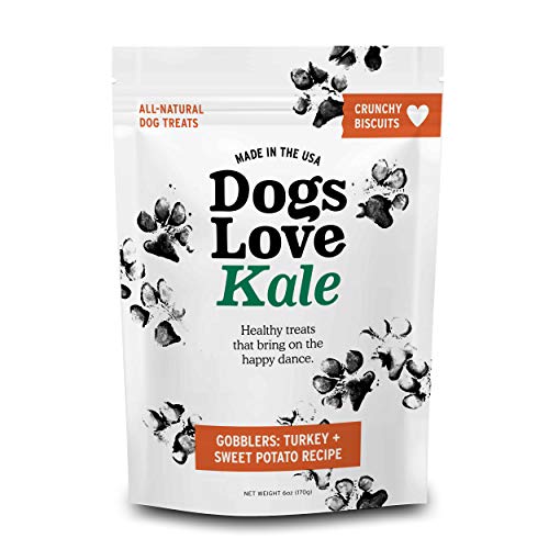 luv tails Dogs Love Us Kale Dog Treats, Crunchy Pet Snacks, Wheat Soy and Gluten-Free, Gobblers- Turkey Sweet Potato Recipe, 6 oz. Bag (DLK-00013)