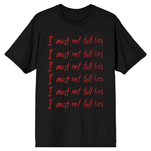 Harry Potter I Must Not Tell Lies Repeated Text Men’s Black T-shirt-3XL