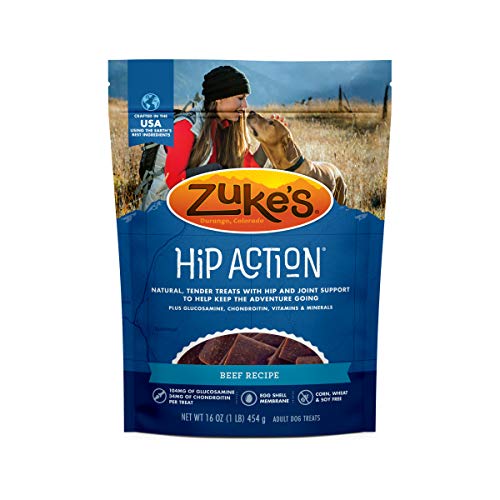 Zuke’s Hip Action, Hip And Joint Support Treats, Soft And Chewy Natural Beef Dog Treats, Beef Recipe - 16.0 OZ Bag