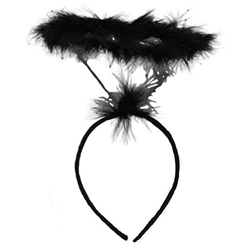 NOVELTY GIANT WWW.NOVELTYGIANT.COM Feather Angel Halo Headband Halloween Costume (Black)