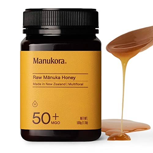 Manukora Raw Manuka Honey, MGO 50+, New Zealand Honey, Non-GMO, Traceable from Hive to Hand, Daily Wellness Support - 500g (1.1 Lb)