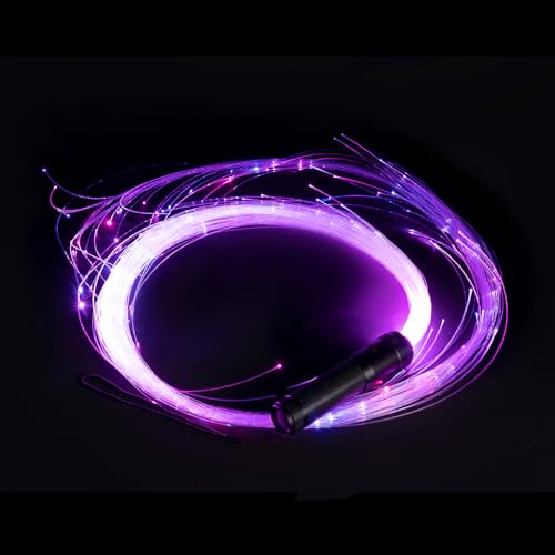 Jomixa Fiber Optic Whip Dance Space Whip with 50 Color Effects Fiber Optic Light | EDM Pixel Flow Lace Dance Festival (Black)