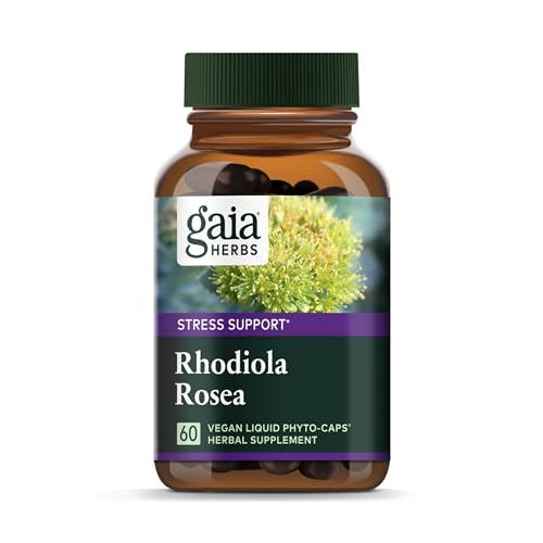 Gaia Herbs Rhodiola Rosea - Stress Support Supplement Traditionally for Supporting Healthy Stamina and Endurance - with Siberian Rhodiola Root Extract - 60 Vegan Liquid Phyto-Capsules (30-Day Supply)