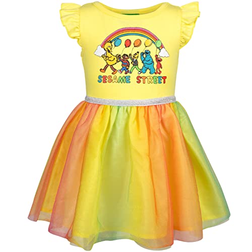 Sesame Street Bert and Ernie Big Bird Cookie Monster Infant Baby Girls Tulle Dress Yellow 12 Months
