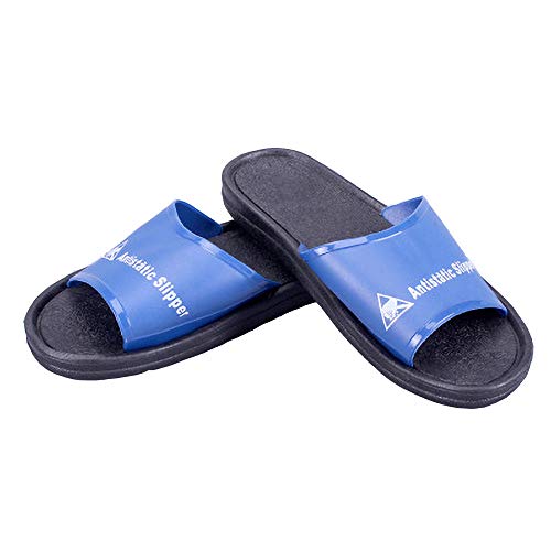 Midanggu Man ESD Work Clean Room Lab Breathable Deodorant Anti-Static Anti-Skid Slippers,Comfort Slide Sandal,The First Choice Slippers for The Workshop. (Numeric_8) Black