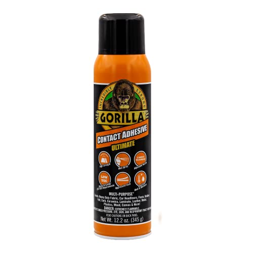 Gorilla Contact Adhesive Ultimate, 12.2oz Web Spray Adhesive, White, (Pack of 1)