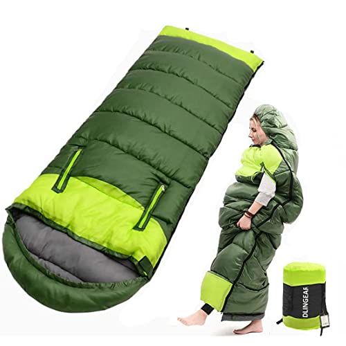 Dlingear 0 Degree Wearable Sleeping Bag for Adults Kids, XL Winter Temp Range (32F-59F) 4.3 lbs Cold Weather Waterproof Large Sleeping Bag for 3-4 Season, Camping, Backpacking, Outdoor and Indoor