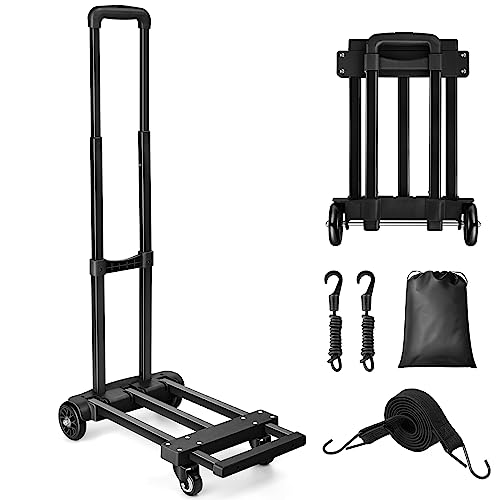 KEDSUM Folding Hand Truck, 290 lbs Heavy Duty Dolly Cart for Moving, Solid Construction Utility Cart Compact and Lightweight for Luggage, Personal, Travel, Auto, Moving and Office Use