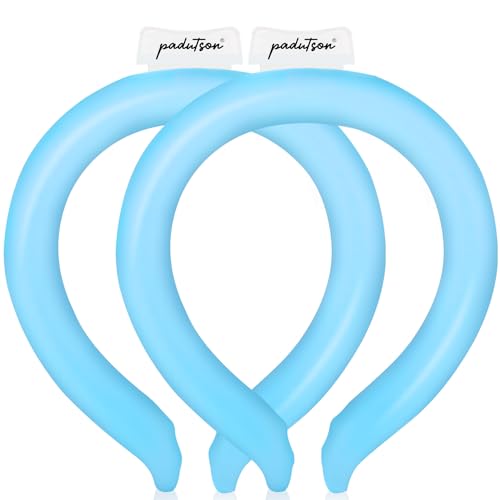 2 Pack Neck Cooling Tube, Reusable Ice Neck Ring Cooler Wraps,Wearable Body Cooling Products for Outdoor Indoor, Relief for Hot Flashes and Summer (Blue*2)
