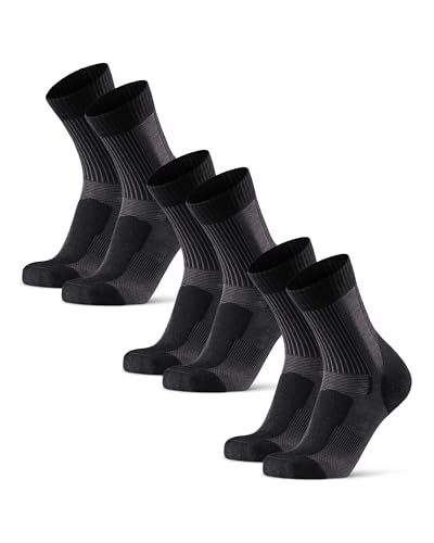 DANISH ENDURANCE Merino Wool Light Hiking Socks, Cushioned & Moisture Wicking Hiking Socks, Men, Women & Kids, 3 Pack