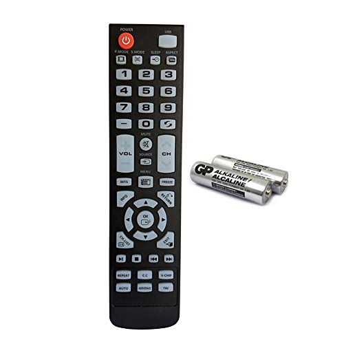Replacement TV Remote Control for Element tv ELEFW247 ELEFW328 ELEFW248 ELEFW195 ELEFW505 ELEFW504 ELEFT506 ELEFT326 ELEFT407 ELEFW581 ELEFT222 ELEFT426 with GP Alkaline 2 pcs Batteries