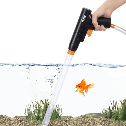 hygger Aquarium Gravel Cleaner, New Quick Water Changer with Air-Pressing Button Fish Tank Sand Cleaner Kit Aquarium Siphon Vacuum Cleaner with Water Hose Controller Clamp