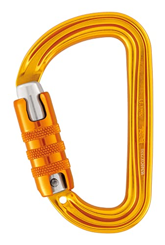 Petzl SM'D Carabiner - Versatile, Lightweight, Compact, D-Shaped Locking Carabiner for Rock and Ice Climbing - TRIACT-Lock