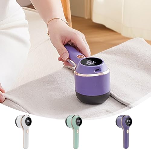 Fabric Shaver, Electric Lint Remover, Rechargeable Sweater Defuzzer to Remove Pilling, Battery Operated, 6-blade, 3-speed with LED Display for Clothes, Upholstery, Furniture Today Clearance Prime Only
