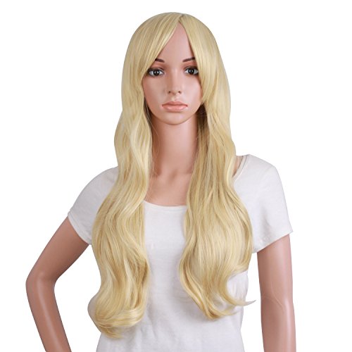 MapofBeauty 50 cm/ 20 Inch Long Curly Natural Fashion Beautiful Wig (Blonde)