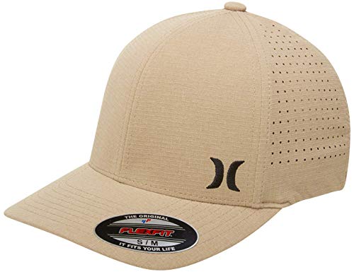 Hurley Men's Phantom Ripstop Curved Bill Baseball Cap, Khaki/Black, L-XL