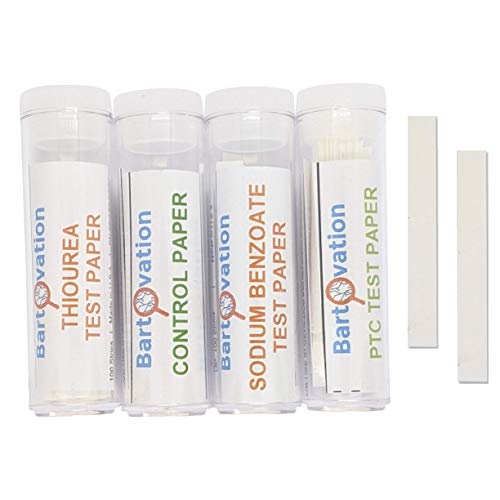 Bartovation Super Taster Test Genetics Lab Kit with Instructions, Phenylthiourea (PTC), Sodium Benzoate [Each Vial Includes 100 Paper Strips]