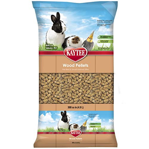 Kaytee Wood Pellets Pet Bird & Small Animal Litter for Ferrets, Guinea Pigs, Rats, Chinchillas, Hamsters, Gerbils, Rabbits, Mice, Hedgehogs and Dwarf Hamsters, 4.9 Liter, 8 Pound Bag