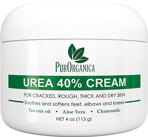 PurOrganica Urea 40% Foot Cream - Made in USA - Corn, Callus and Dead Skin Remover - Moisturizer & Rehydrater - For Thick, Cracked, Rough, Dead & Dry Skin - For Feet, Elbows, Hands and Knees