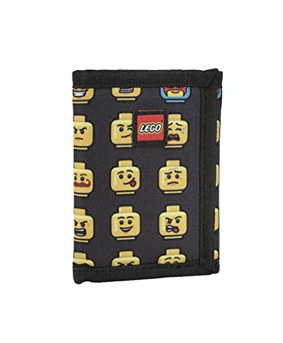 LEGO Trifold Wallet, Kids Unisex Wallet for Boys and Girls, with Clear ID Window, Card and Cash Pockets and Secure Hook and Loop Closure, Minifigure