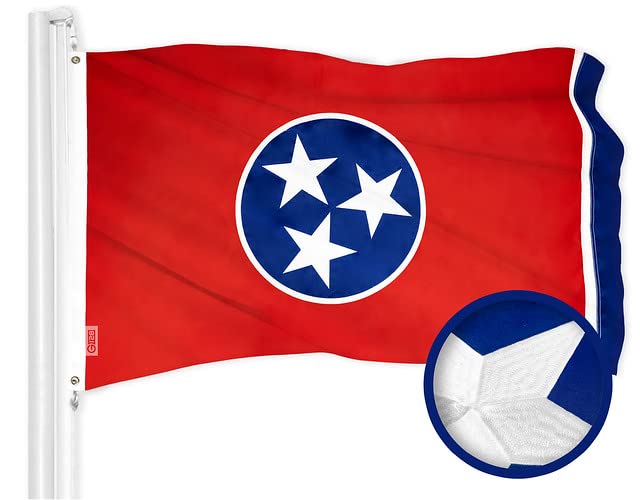 G128 Tennessee State Flag | 3x5 Ft | ToughWeave Series Embroidered 300D Polyester | Embroidered Design, Indoor/Outdoor, Brass Grommets