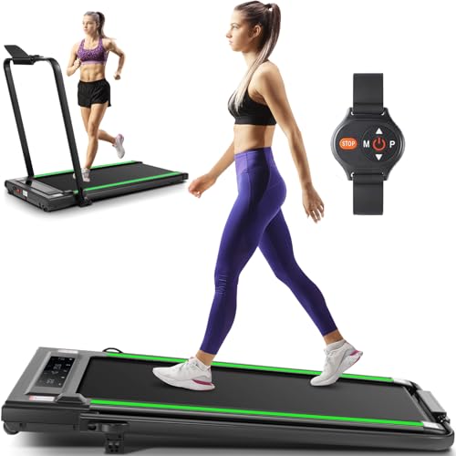 ANCHEER 4 in 1 Under Desk Treadmill with Incline-Max Treadmill 300 lb Capacity,Walking Pad/Compact Electric Treadmill for Home/Gym/Office with LED Touch Screen/Remote Watch | 2s Folding Treadmill
