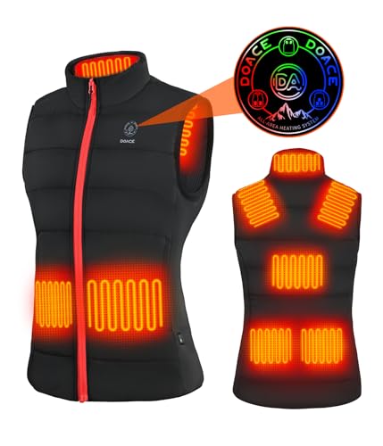 DOACE Upgraded Heated Vest for Men and Women, Smart Electric Heating Vest, Lightweight Heated Jacket (Battery Not Included) (Medium)